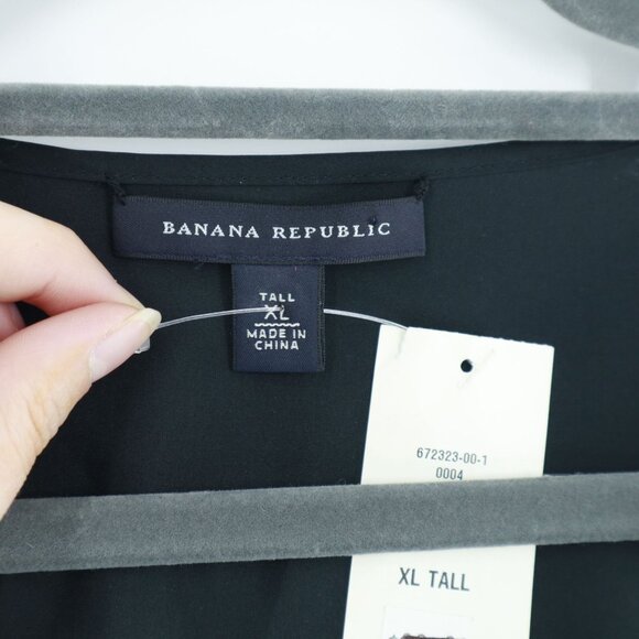 Banana Republic Silk Dress Womens XL Black Party Holiday Night Out Feminine LBD - Picture 3 of 13